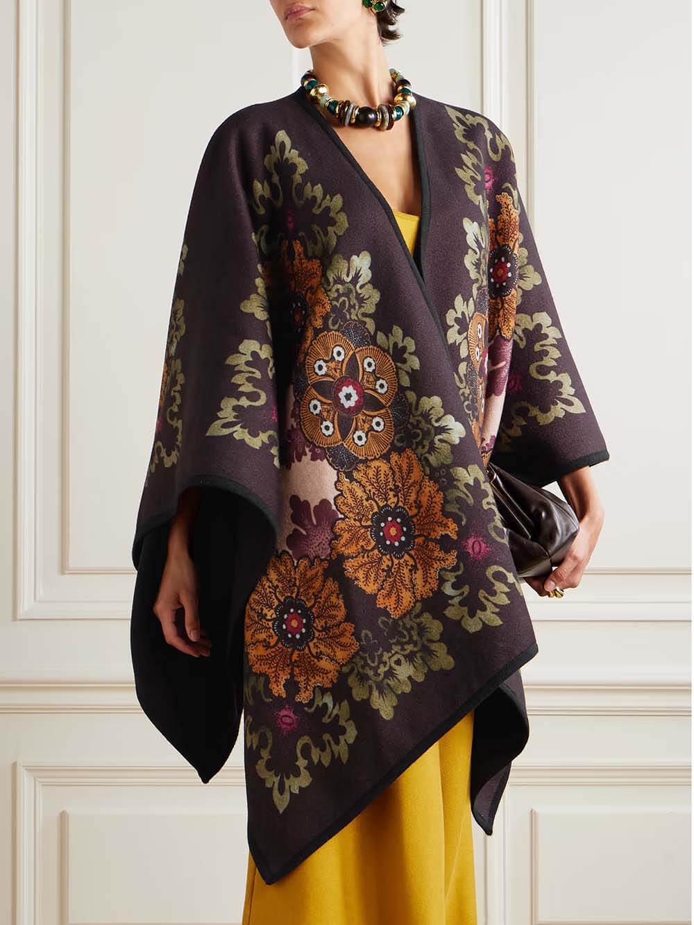 Lässiger Schalmantel im Cardigan-Stil mit asymmetrischem Print