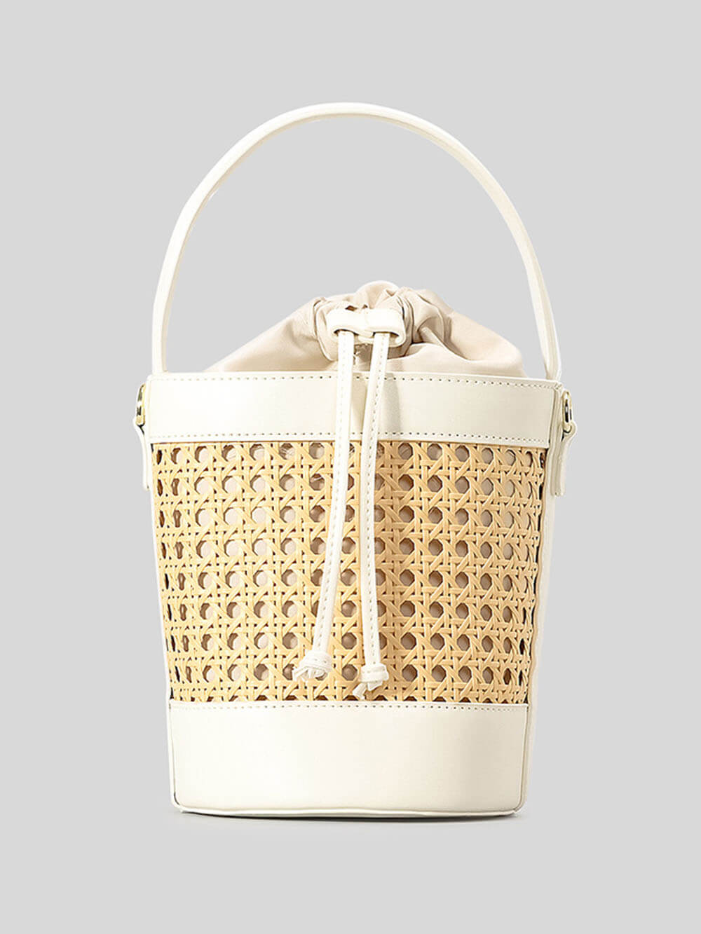 Sac seau à cordon en rotin tissé à la main creux pour les vacances à la plage