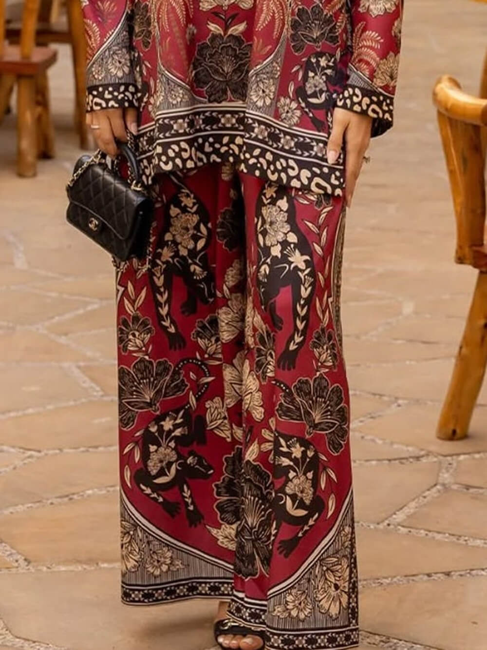 Chemise ample surdimensionnée à imprimé floral unique