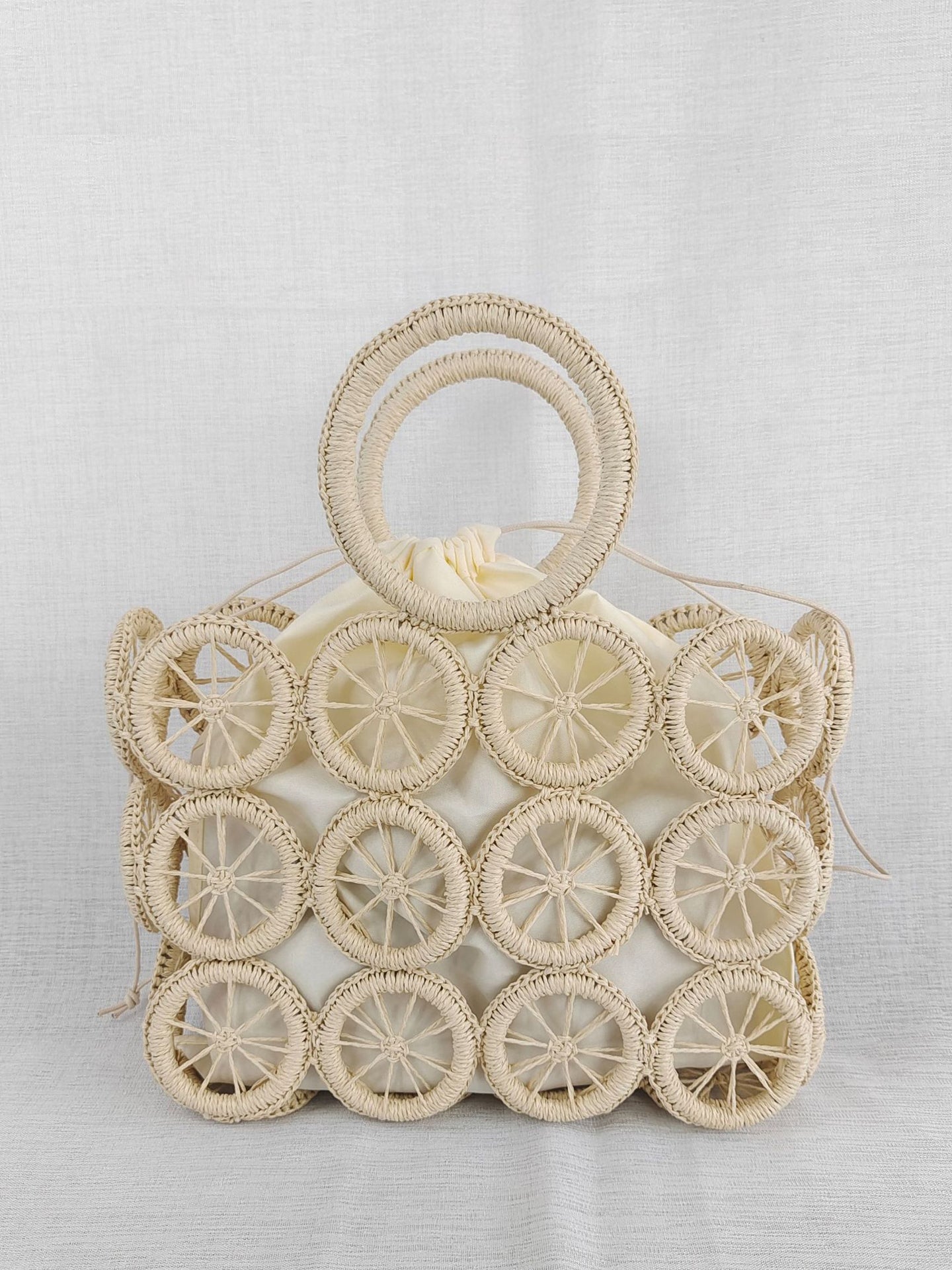 Sac à main à roulettes tissé tendance
