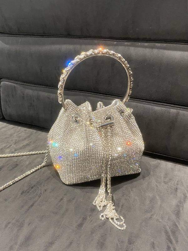 Sac à main à poignée seau en diamant chaud