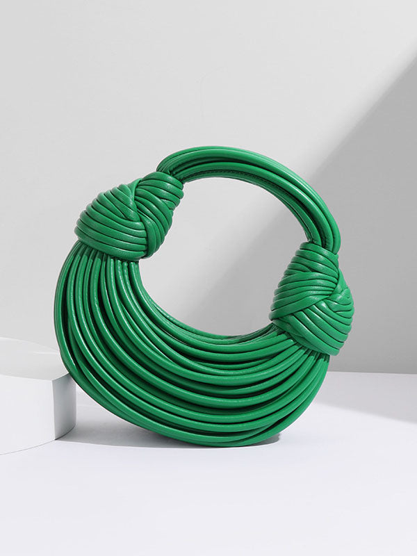 Sac fourre-tout tissé à pompons noués