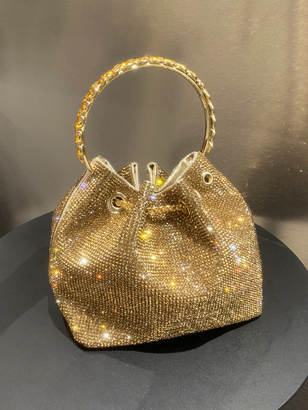 Sac à main à poignée seau en diamant chaud