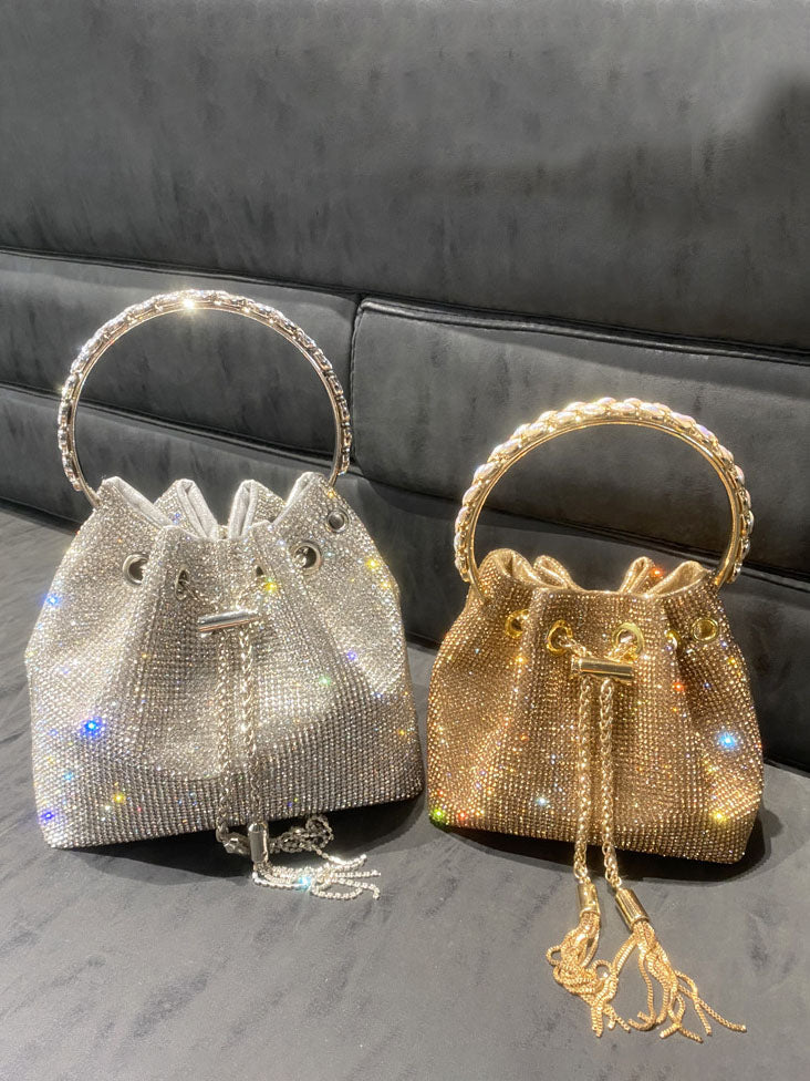 Sac à main à poignée seau en diamant chaud