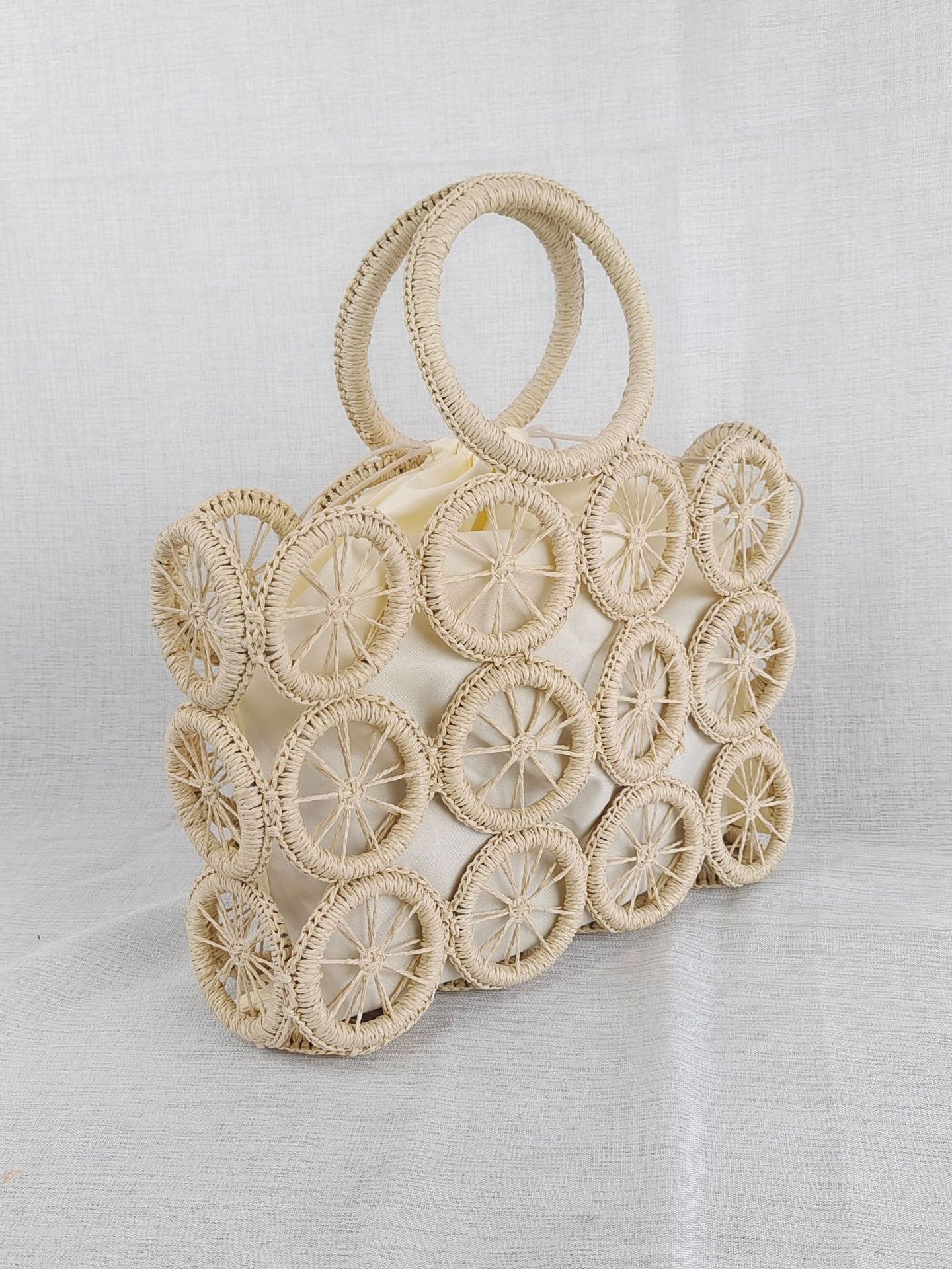 Sac à main à roulettes tissé tendance
