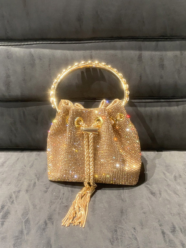 Sac à main à poignée seau en diamant chaud