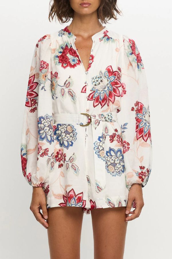 Eleganter Leinen-Cardigan-Shirt-Strampler mit Schnürung