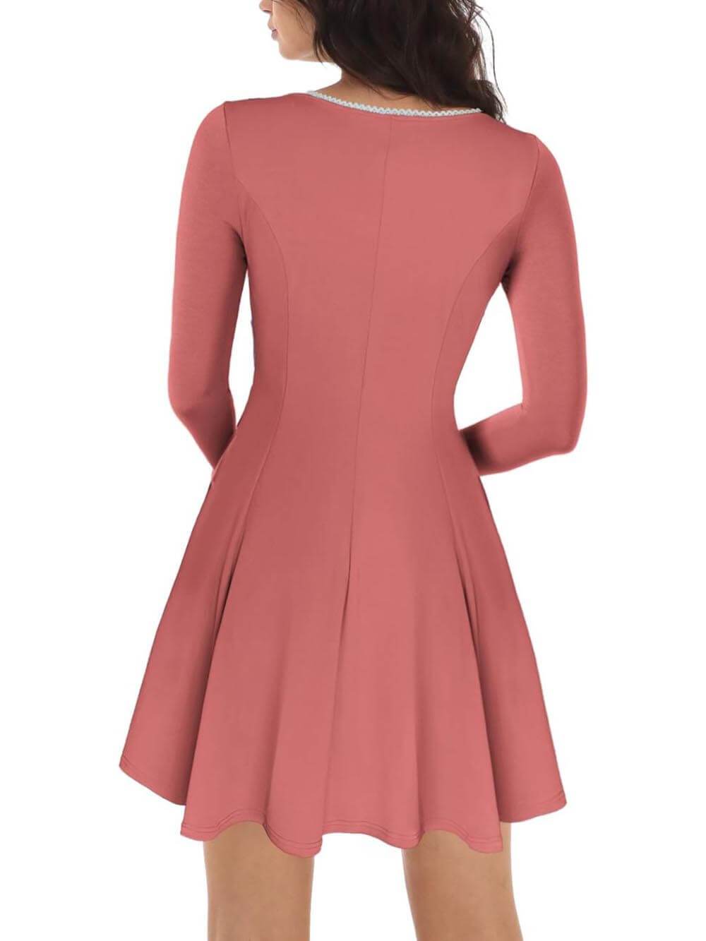 Klassisches und elegantes A-Linien-Minikleid mit quadratischem Ausschnitt und Rüschen