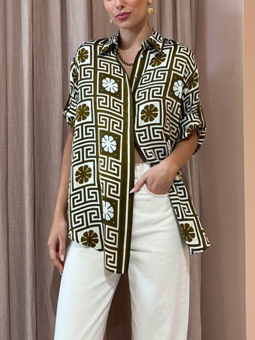 Chemise ample à imprimé unique