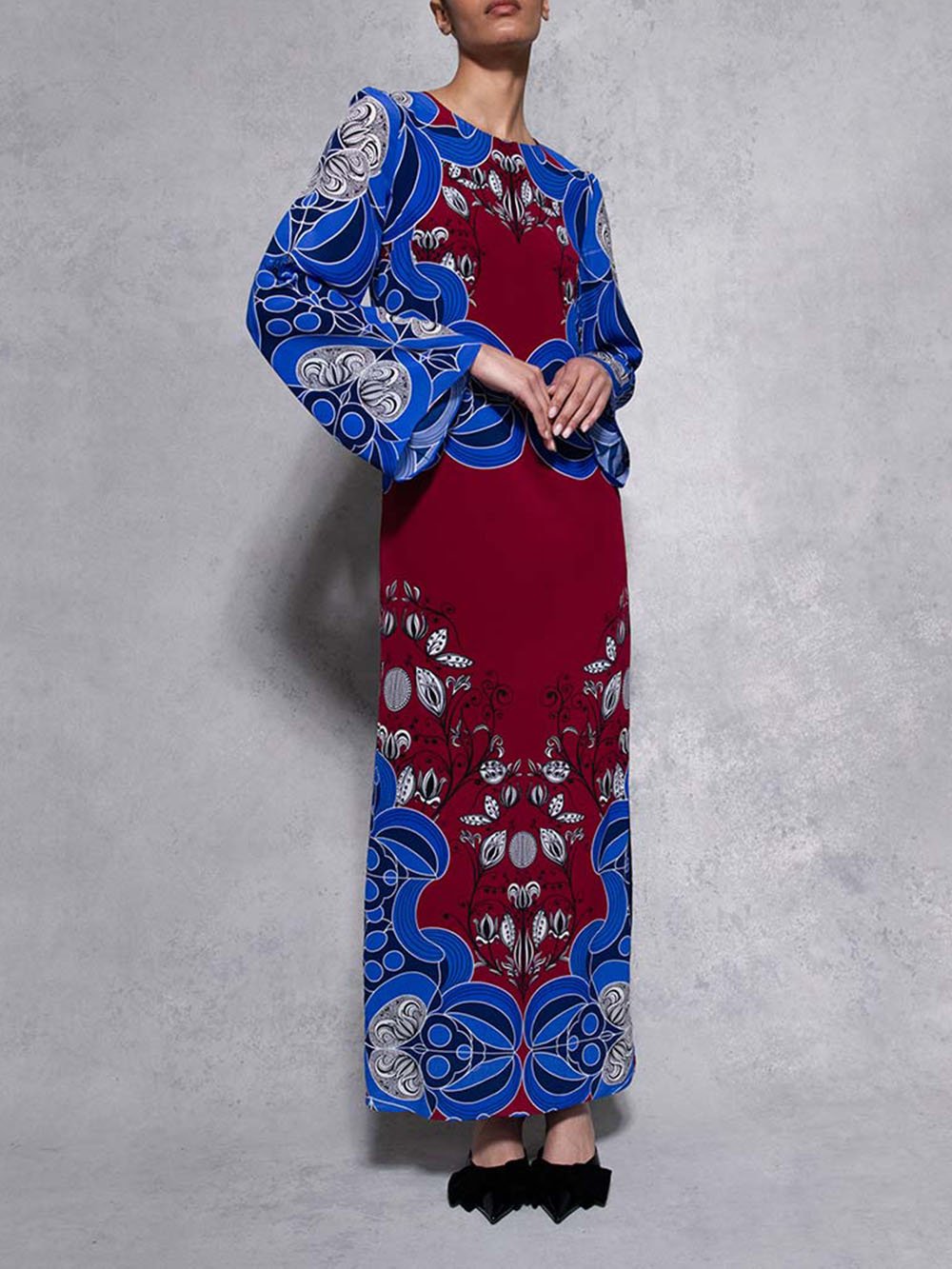 Robe midi à imprimé graphique ethnique moderne