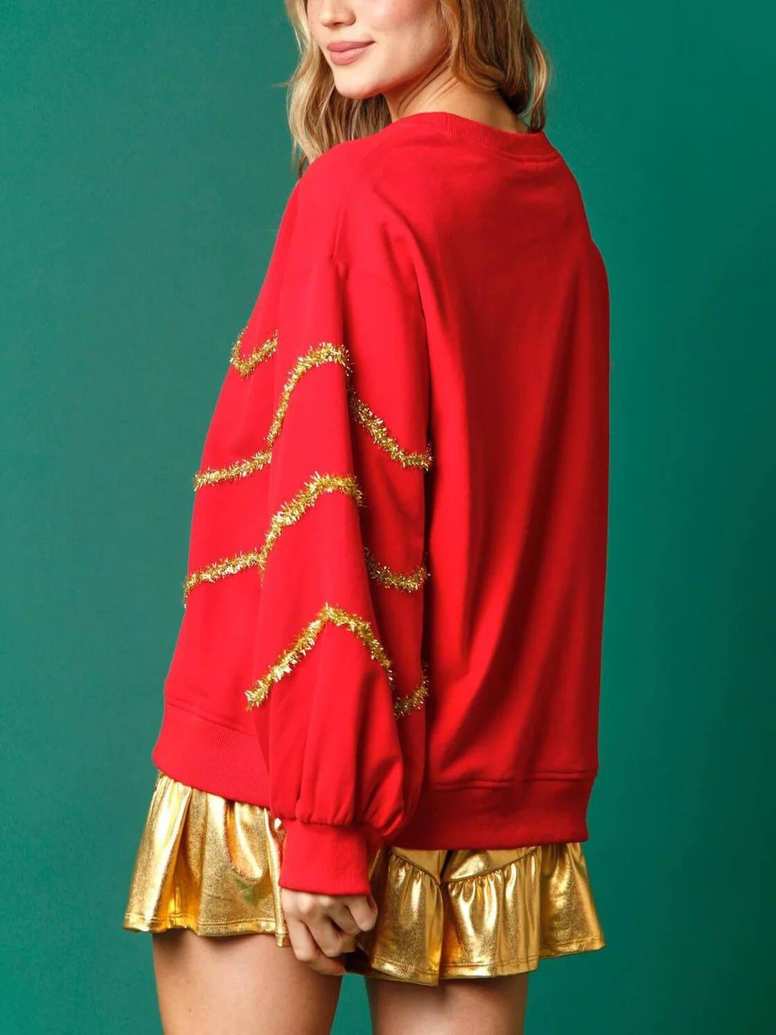 Christmas Tree Pattern Sequined Long Sleeve Sweatshirt