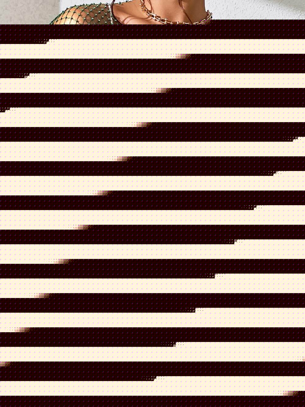 Articles de superposition uniques Haut à manches longues en maille losange