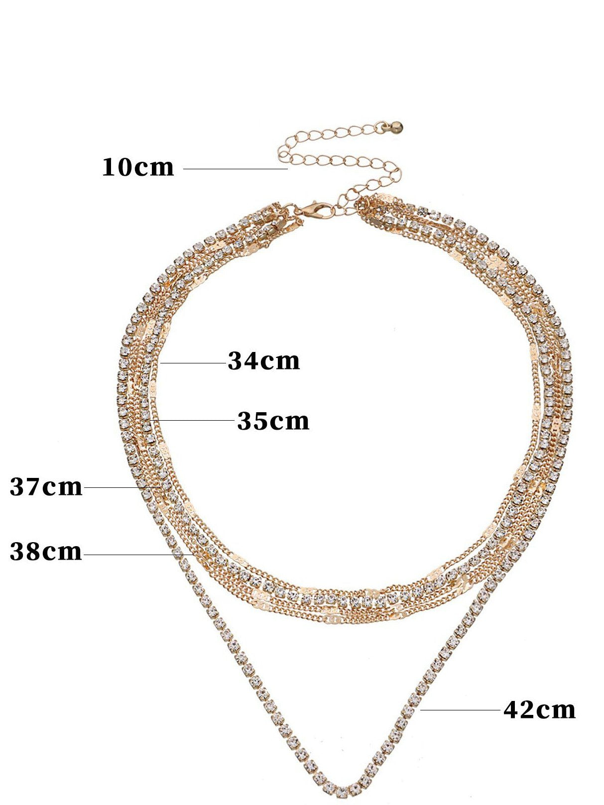 Modische mehrlagige Diamantkette