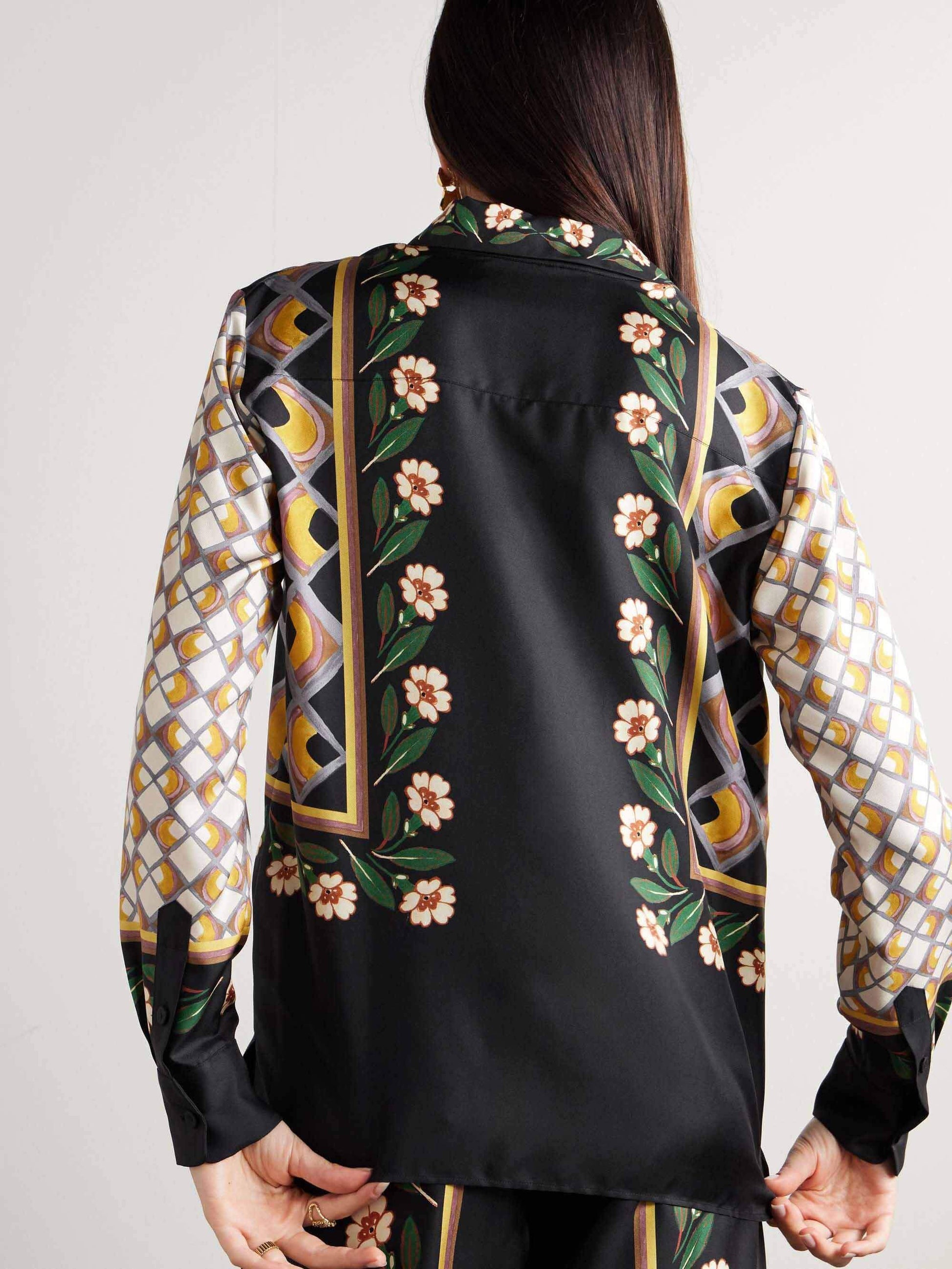 Chemise ample à imprimé rétro unique