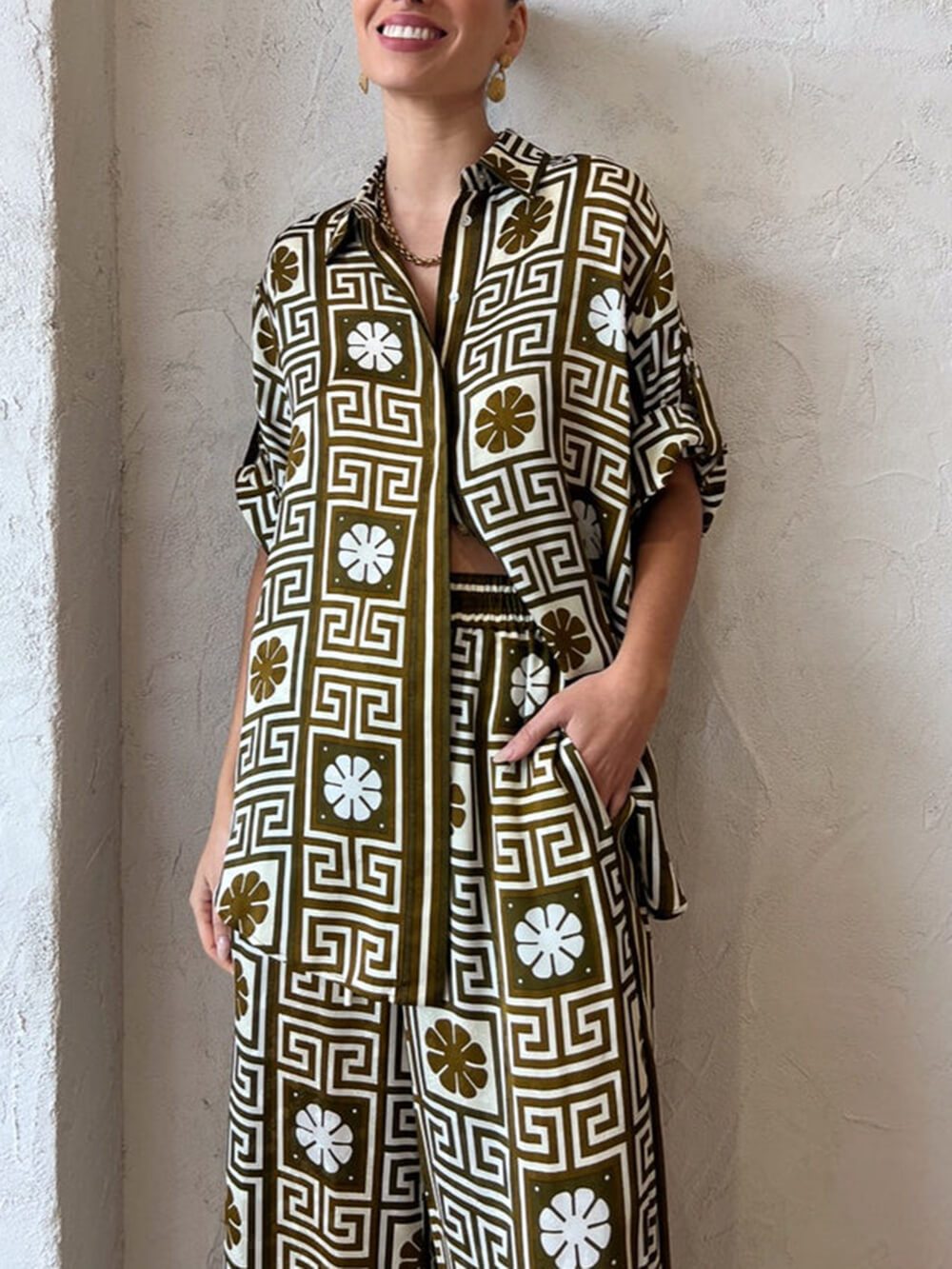 Chemise ample à imprimé unique