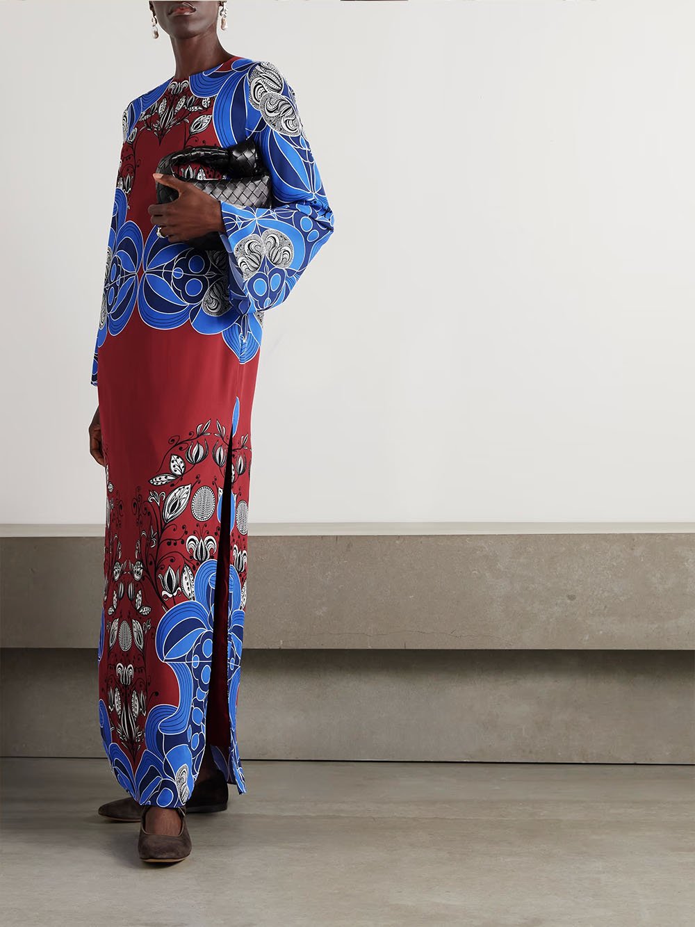 Robe midi à imprimé graphique ethnique moderne