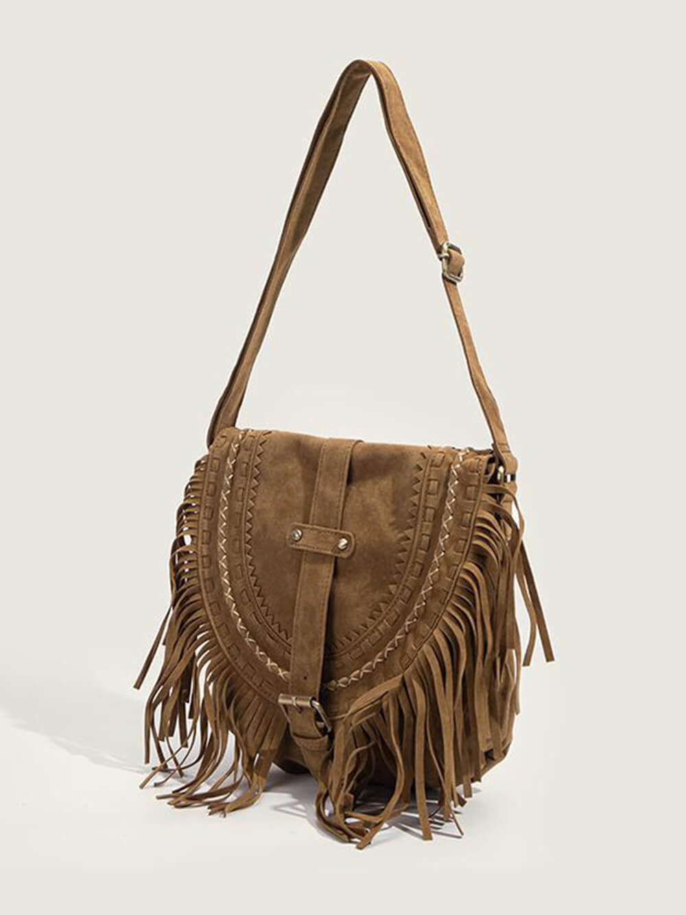 Sac décoré avec boucle à franges en faux daim