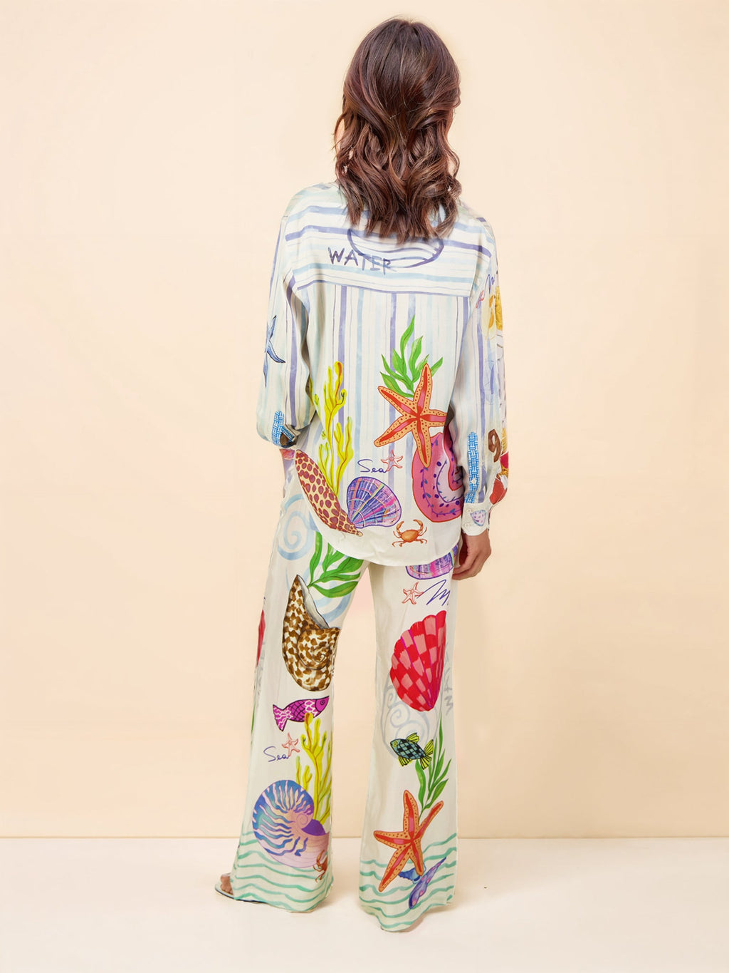 Hose mit Meeresmotiv-Print