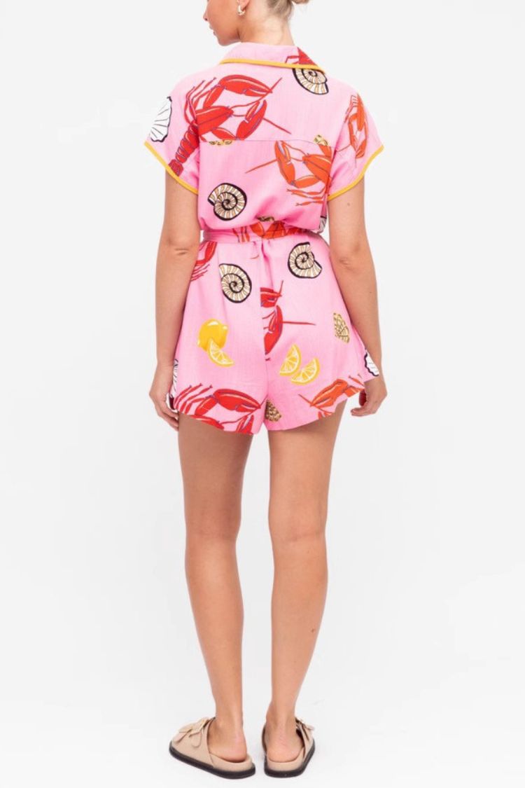 Linen Casual All-match Lace-up Romper