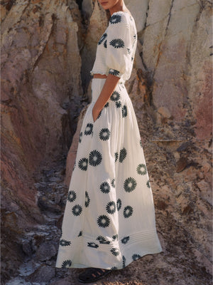 Chemisier moderne à imprimé marguerites