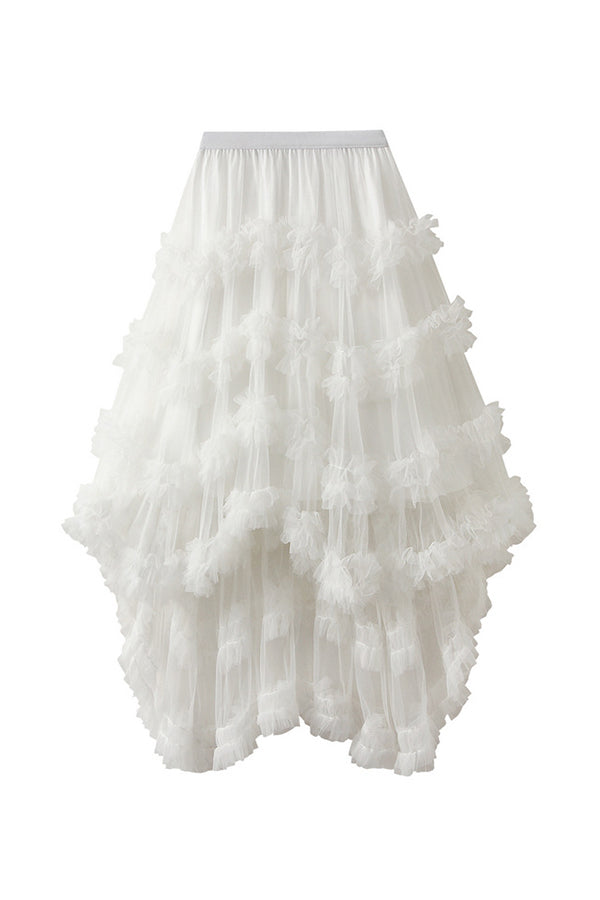 Candy color elastic waist mesh skirt 5 one size