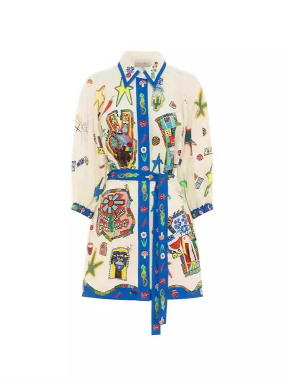 Robe cardigan imprimée à basque Temperament