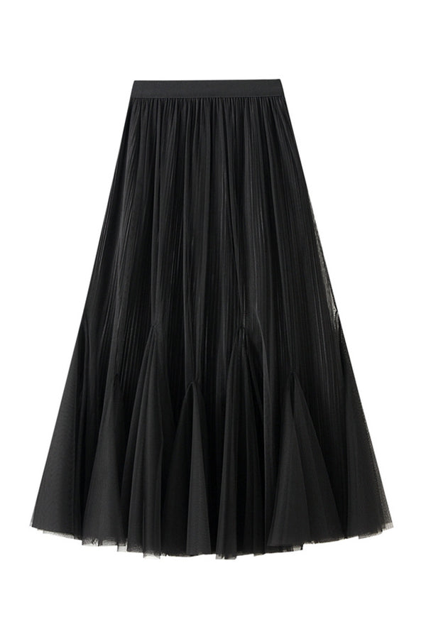 Retro slimming fishtail skirt with wide swing Black one size