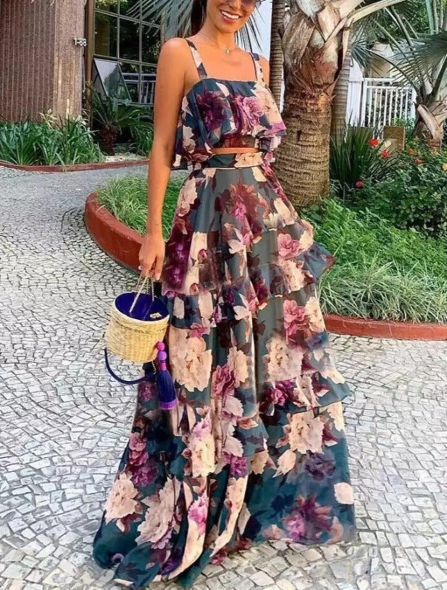 ELIZABETH TOP & SKIRT SET Floral