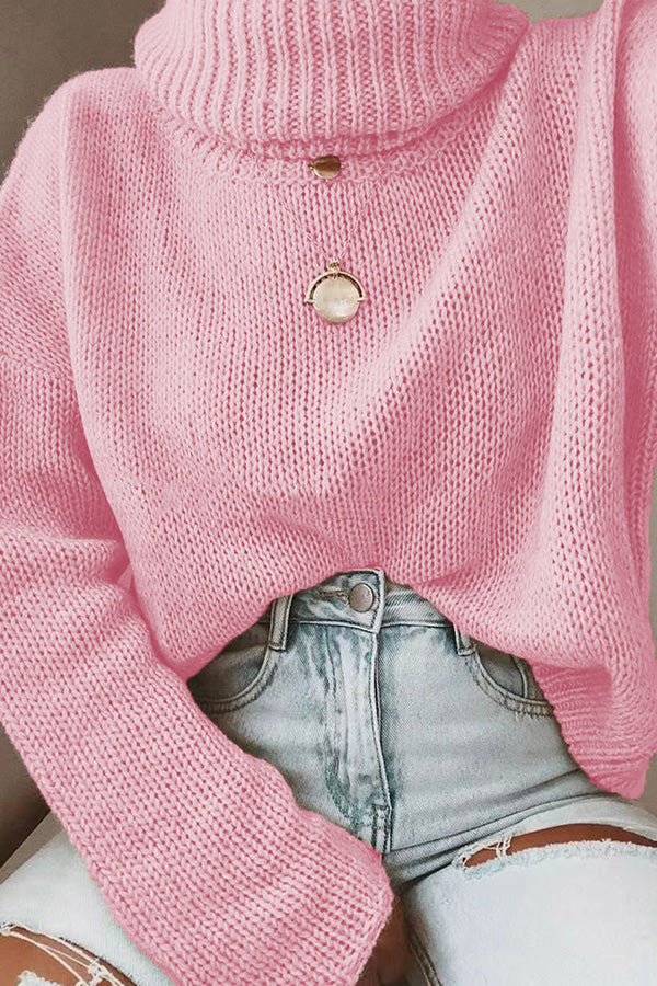 turtleneck pullover sweater Pink