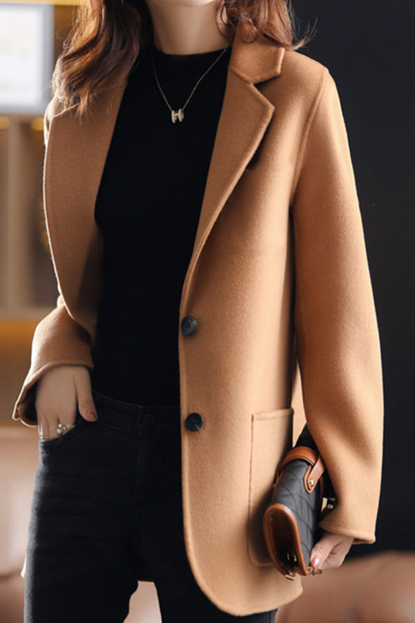 thick woolen small suit Camel