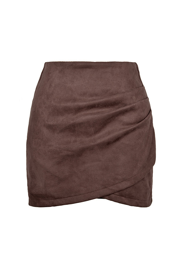 Autumn and winter pleated irregular zipper skirt 4