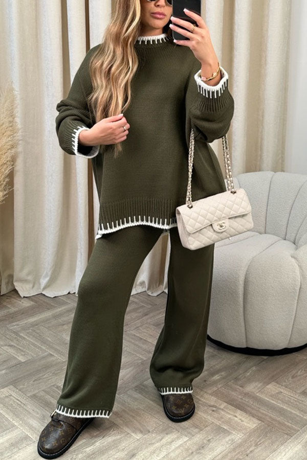 LAVINIA GREY KNITTED JUMPER AND TROUSERS