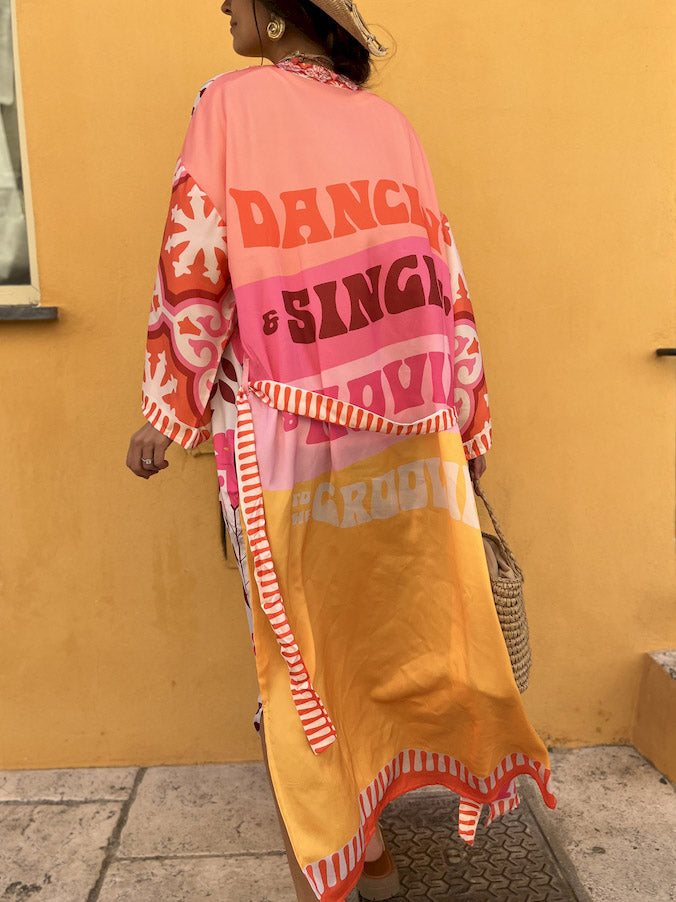Superbe haut cardigan surdimensionné à imprimé floral