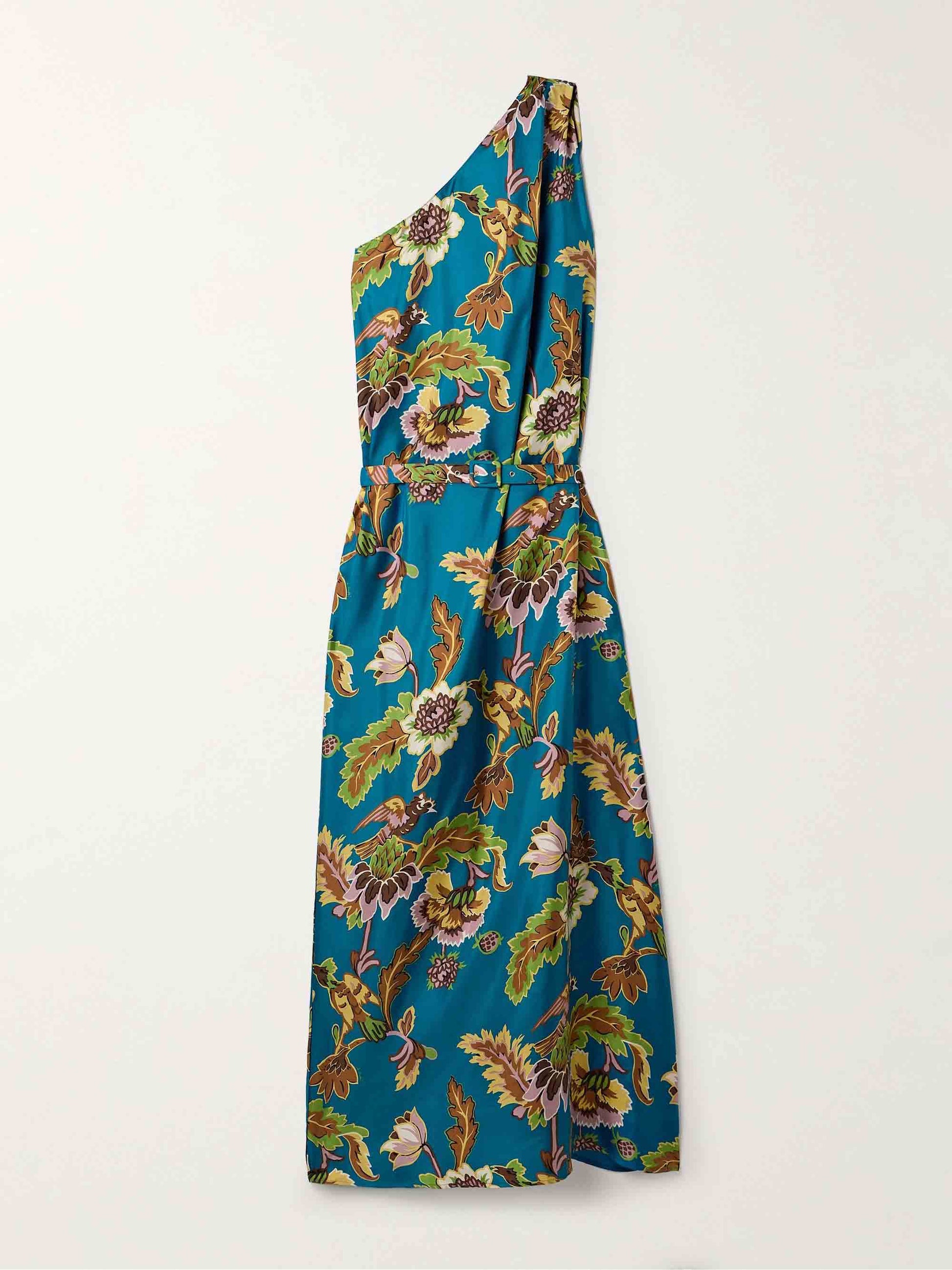 Robe longue unique à imprimé floral et à une épaule