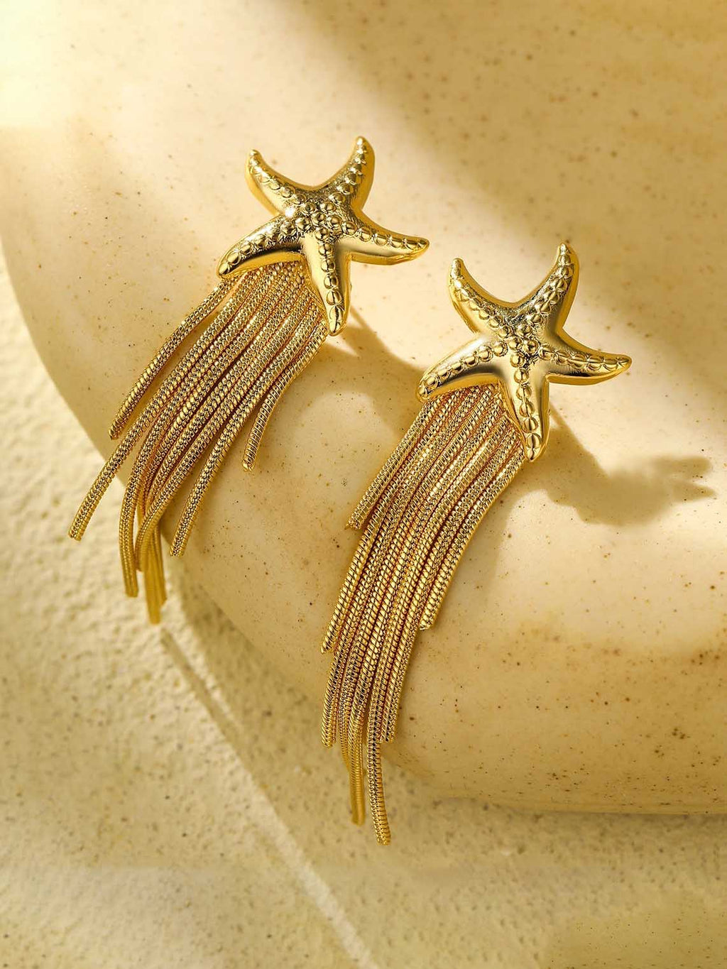 Boucles d'oreilles élégantes à pampilles en forme d'étoile de mer