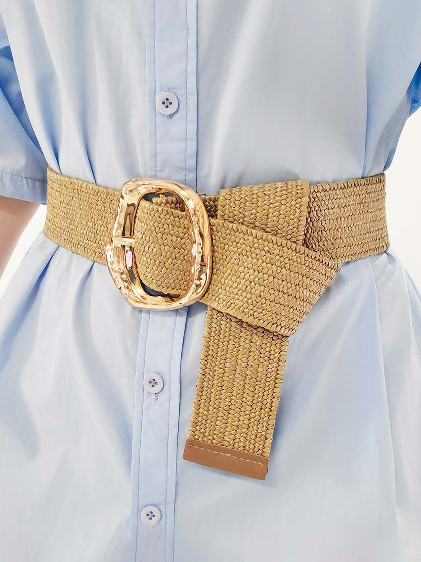 Fashionable Bohemian Straw Elastic Waist Belt