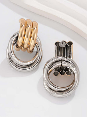 Boucles d'oreilles rondes à rayures personnalisées