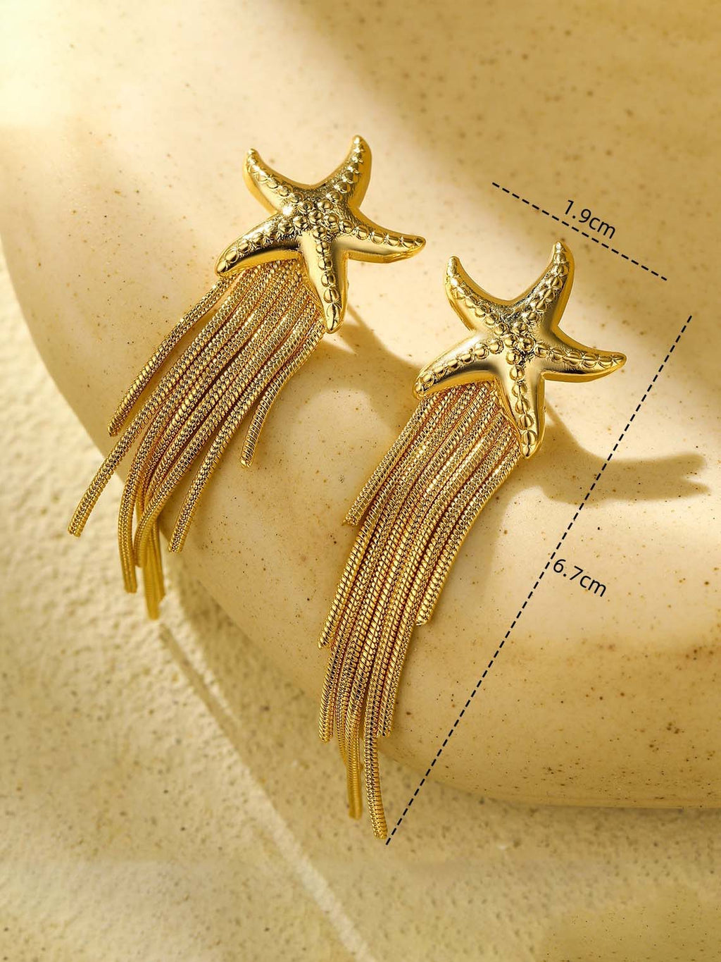 Boucles d'oreilles élégantes à pampilles en forme d'étoile de mer