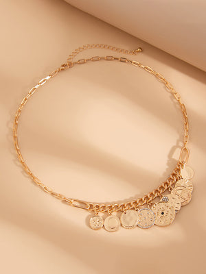 Collier clavicule tendance avec pampilles et strass incrustés