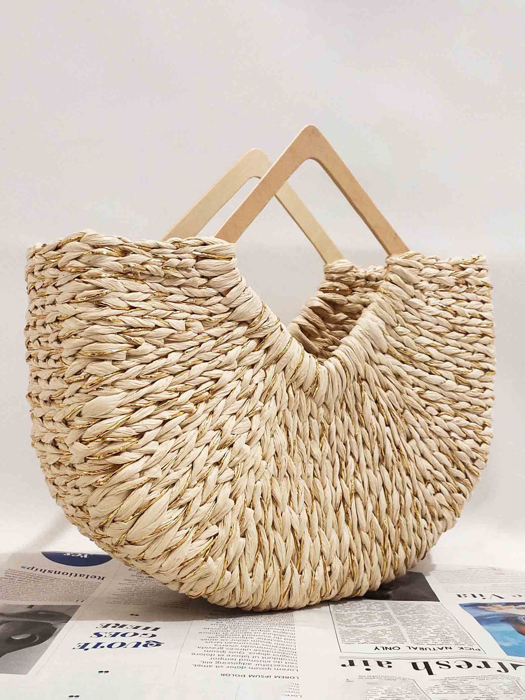 Holiday Leisure Moon Bag Gold Papierstroh Handtasche
