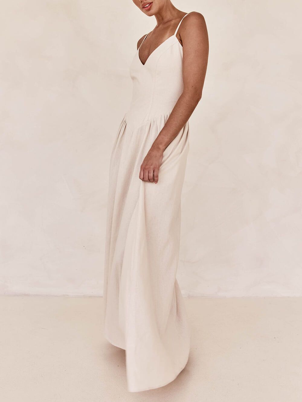 Sunset – Ärmelloses Maxikleid mit Hosenträgern und plissiertem Einsatz
