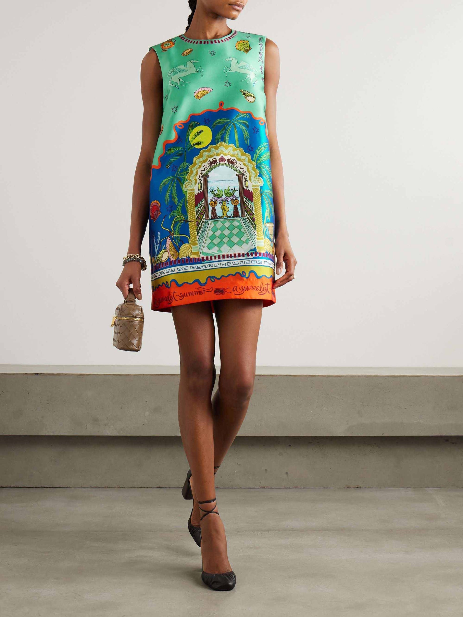 Modernes, einzigartiges Minikleid mit Sommerdruck
