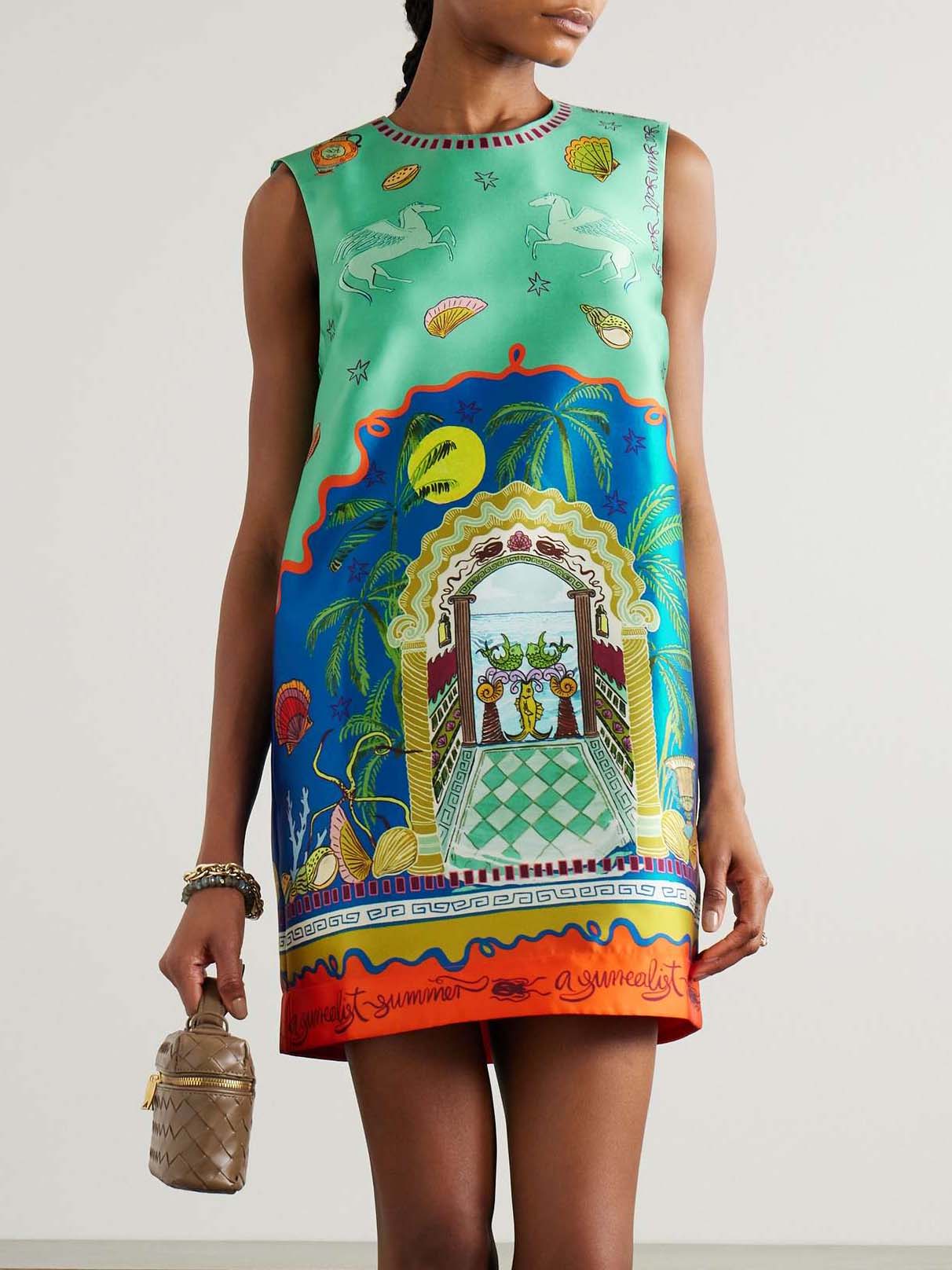 Modernes, einzigartiges Minikleid mit Sommerdruck