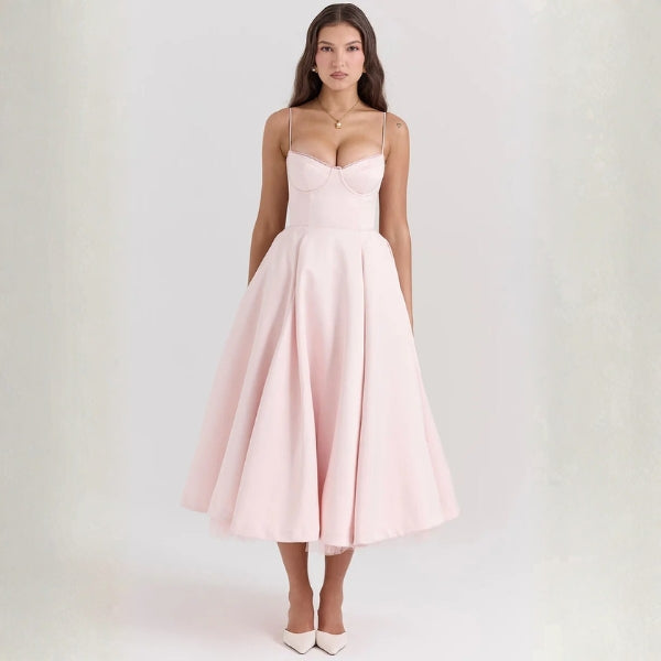 The Vienna Structured Corset Midi Dress