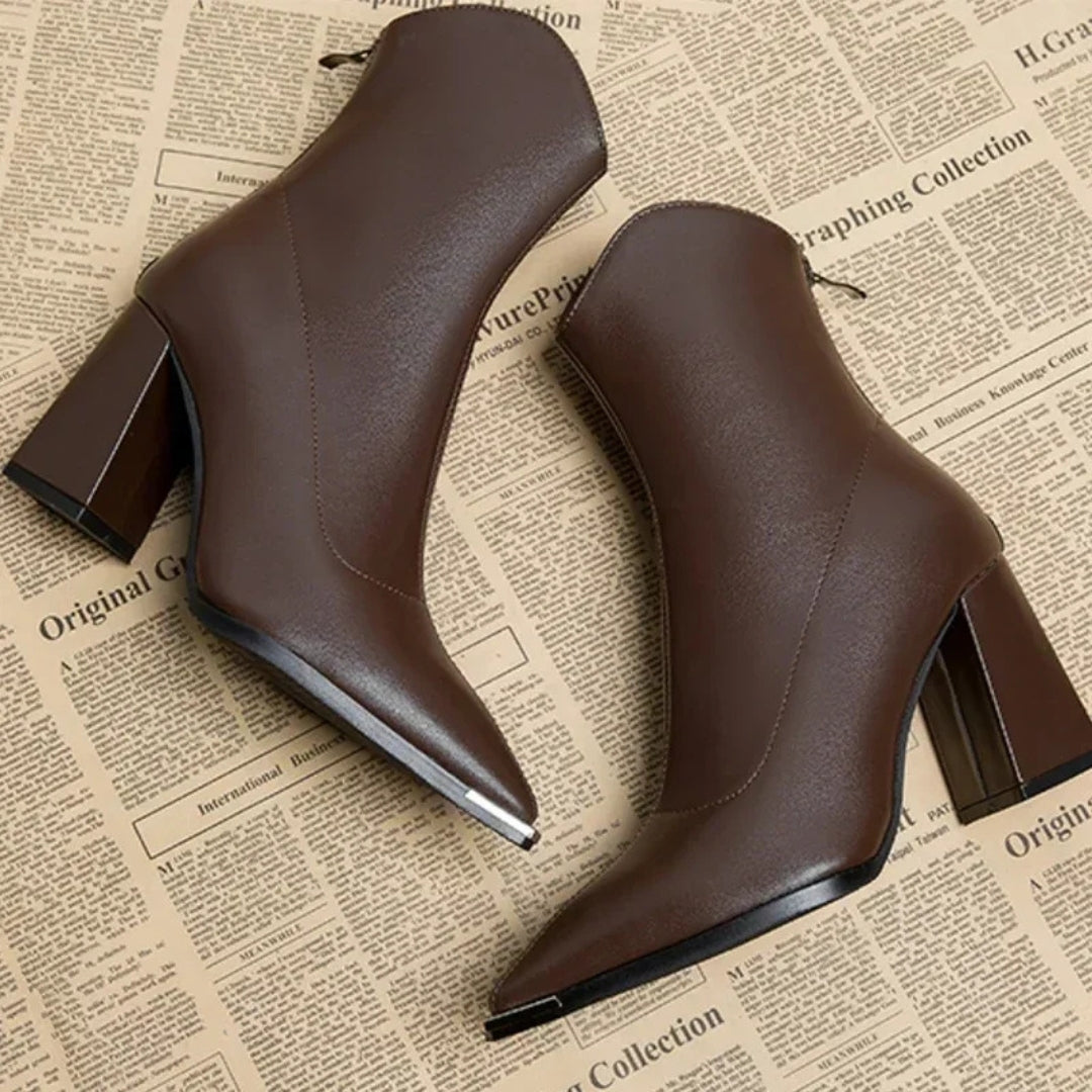 The Riviera Block-Heel Zip Ankle Boots