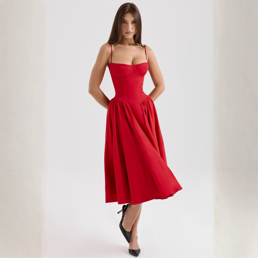 The Sorrento Bustier Pleated Dress
