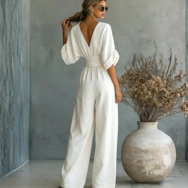 The Capri Wide-Leg Linen Jumpsuit