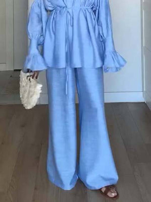 Chemise ample à ceinture et pantalon large