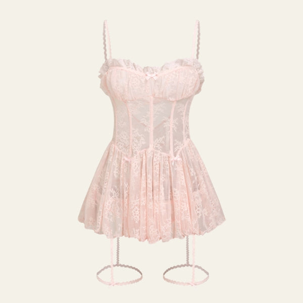 The Lyon Scalloped Lace Thong Set