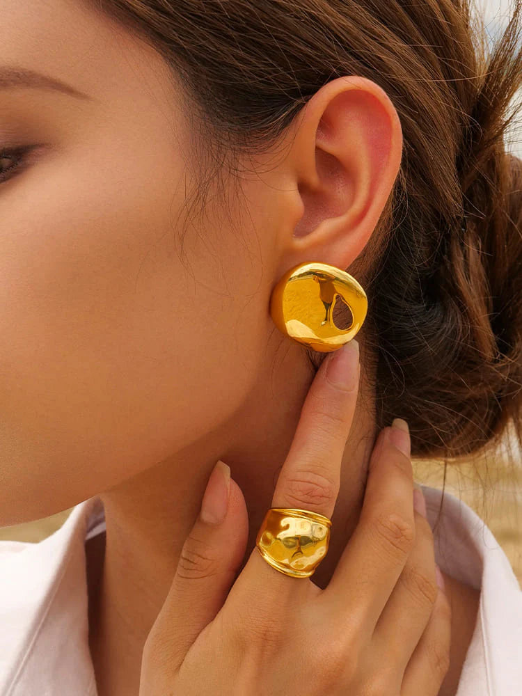 Exaggerated Lips Double-sided Ring Gold one size